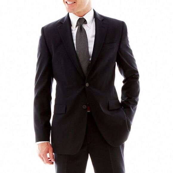 🆕 STAFFORD Travel Suit Jacket Classic Fit Black NWT - Picture 1 of 13